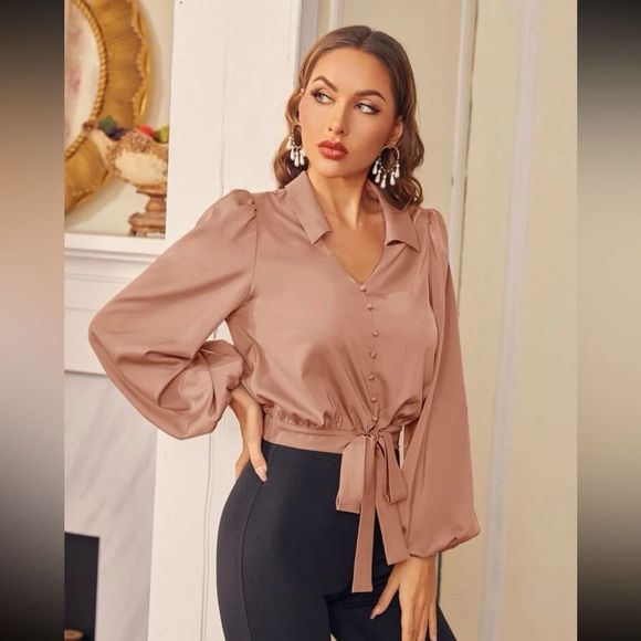 Tops - Button tie front shirt